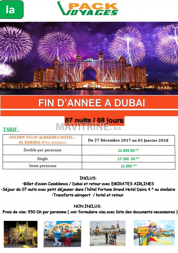 PROGRAMME DUBAI FIN D'ANNEE