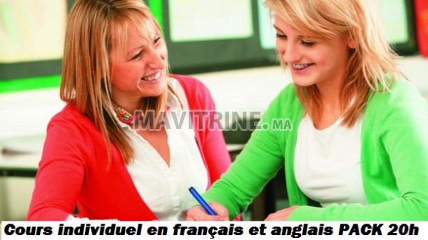 Cours individuel en français et anglais PACK 20h=2000DH