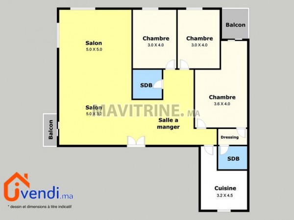 Appartement 130 m² à vendre – 2 Mars