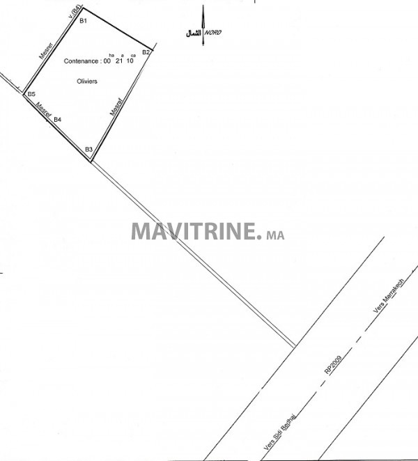 Terrain titré à vendre 2110 m² à régions de Marrakech à Amizmiz