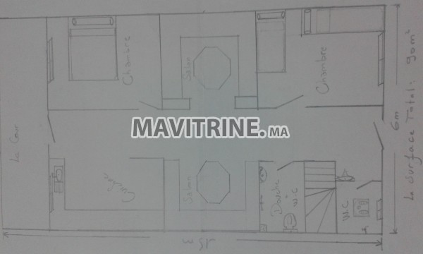 Vente maison de 90 m2 nouinouiche Tanger