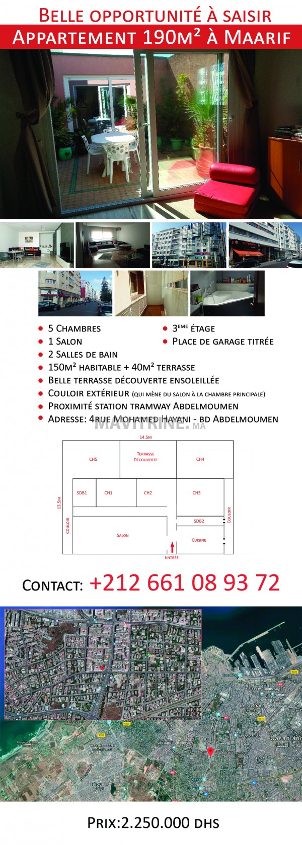 Appartement à vendre à Maarif