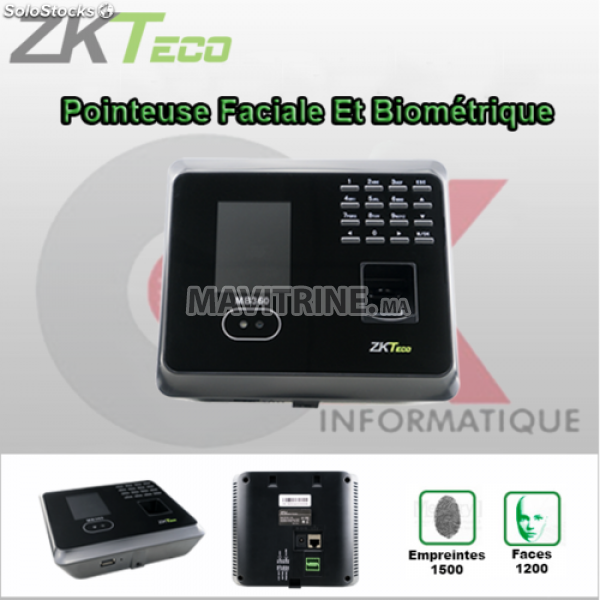 Pointeuse a Empreinte Digitale, Faciale et Code-MB360