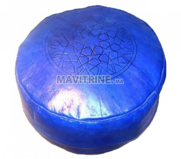 Pouf marocain en cuir véritable 100/100