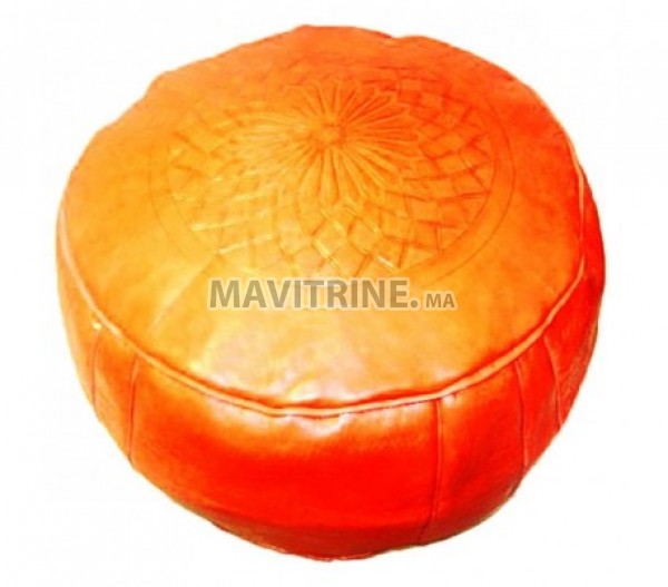 Pouf marocain en cuir véritable 100/100