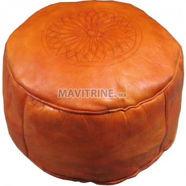 Pouf marocain en cuir véritable 100/100