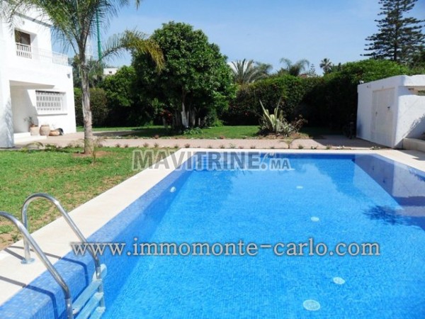 Villa avec chauffage et piscine à louer au quartier  Souissi RABAT