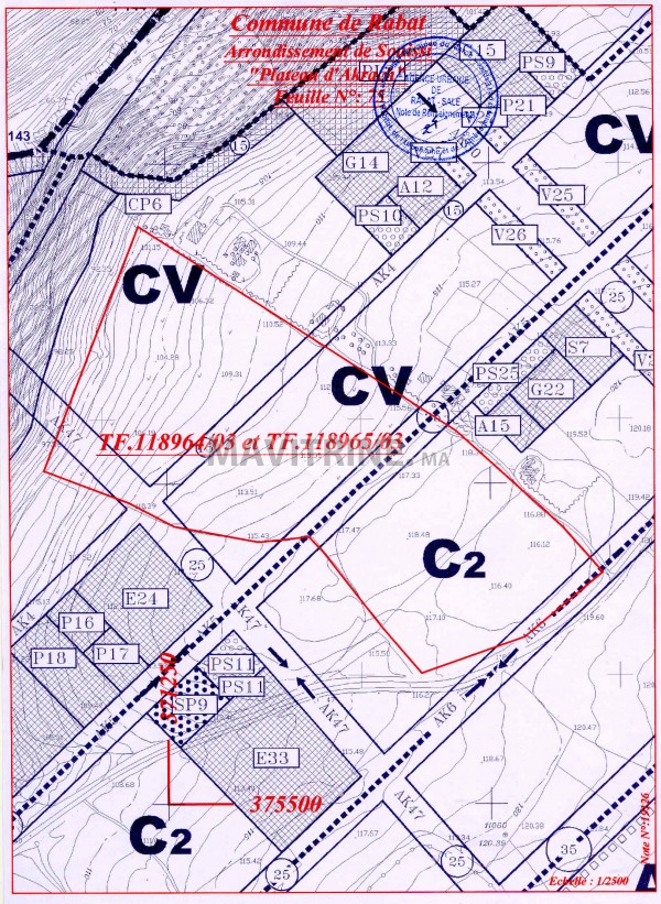 Association vend terrain constructible à Rabat Souissi