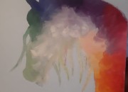 Photo de l'annonce: Tableau cheval arc-en-ciel couleur