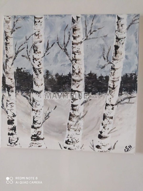 Tableau la forêt sous la neige