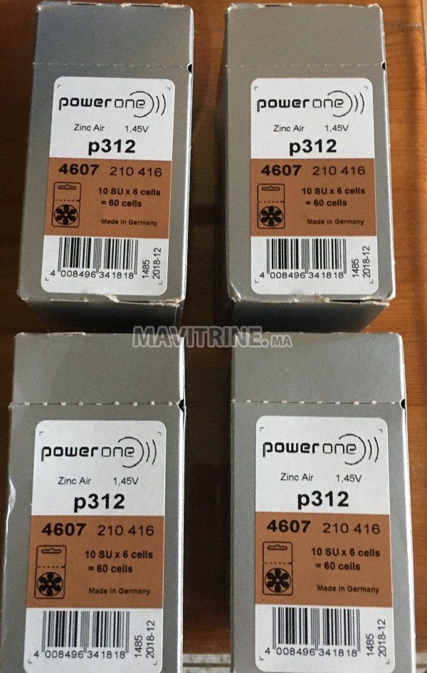 240 Piles auditives Power One p312 (NEUVES)