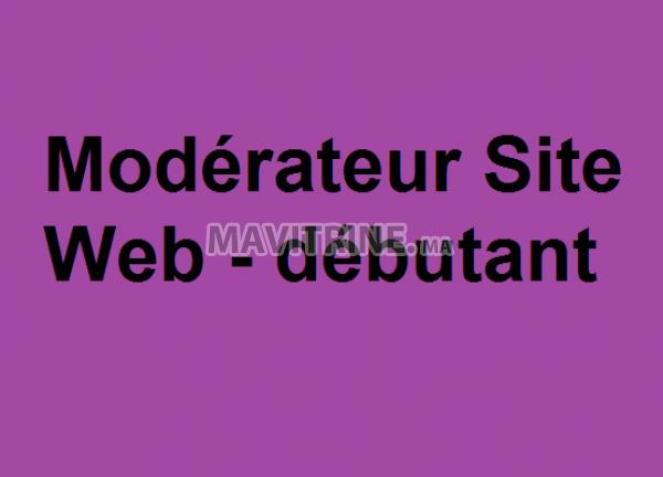 Modérateur Site Web - débutant