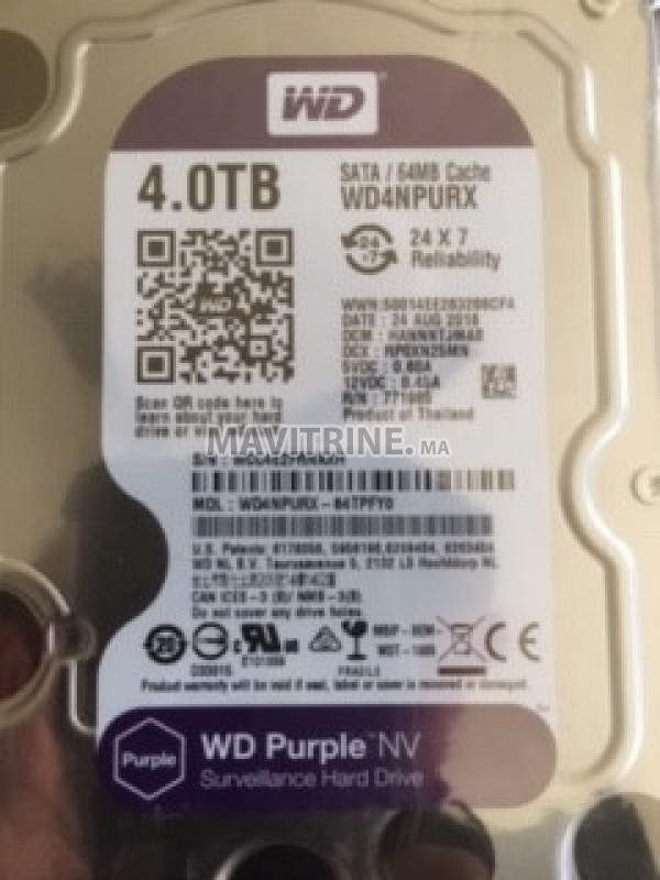 Disque dur Western Digital – WD Purple™ NV 4 TB interne pour la vidéo surveillance (Neuf)