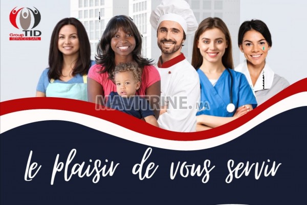 Personnel de maison: ménagère, nounou, cuisinière, garde malade