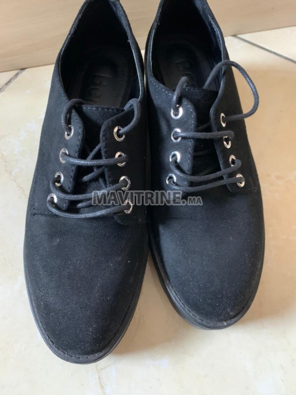 Chaussures classiques Daim Noir Bershka