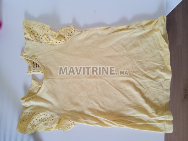 T - SHIRT JAUNE FILLE  7 - 8 ans