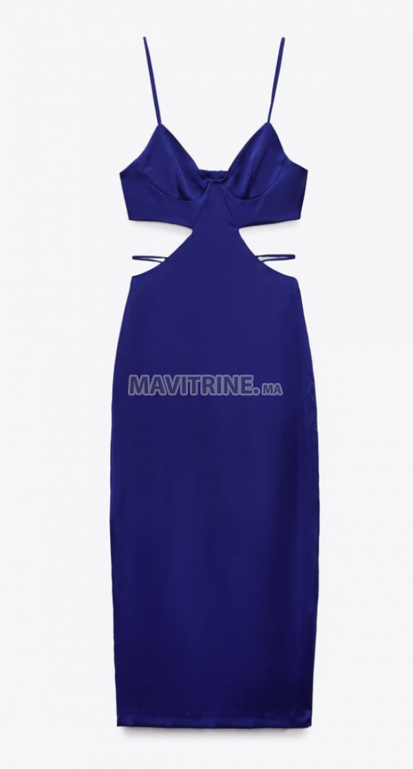 Robe bleue satin Zara jamais portée