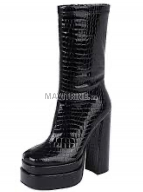 Boots à talons faux croc Noir 39